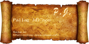 Pallag János névjegykártya